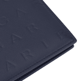 Bvlgari Logo bifold wallet in ivory opal calf leather with hot stamped Infinitum Bvlgari logo pattern and plain black nappa leather lining. Palladium-plated brass hardware. BVL-BIFOLDWALLET image 4