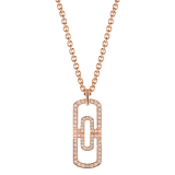 Parentesi necklace with 18 kt rose gold chain and 18 kt rose gold pendant set with full pavé diamonds 349184 image 1