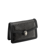 “Serpenti Diamond Blast” shoulder bag in white agate calf leather, featuring a Whispy Chain motif in light gold finishing. Iconic snakehead closure in light gold plated brass enriched with black and white agate enamel and black onyx eyes. 987-WC image 2