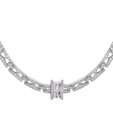 B.zero1 necklace with small round pendant in 18 kt white gold and pavé diamonds 358320 image 1