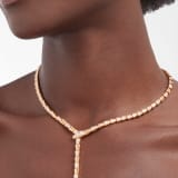 Serpenti thin necklace in 18 kt rose gold set with demi pavé diamonds (4.5 ct). 353037 image 1