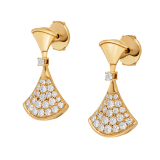 DIVAS' DREAM 18 kt yellow gold earrings set with a diamond and pavé diamonds 357514 image 2