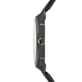 Octo Finissimo Skeleton 8 Days watch with mechanical manufacture ultra-thin movement (2.50 mm thin), manual winding, 8 days power reserve, black DLC-coated titanium case, openwork dial, rose gold-plated hands and indexes, black rubber bracelet. Water-resistant up to 30 metres 104121 image 3