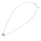 B.zero1 necklace with 18 kt white gold chain and 18 kt white gold pendant set with pavé diamonds on the edges. 362394 image 2