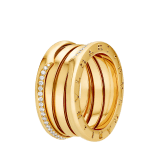 B.zero1 18 kt yellow gold three-band ring set with demi-pavé diamonds on the edges AN859655 image 1