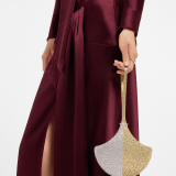 Ginkgo clutch in silver and champagne gold Neige Pavé Crystals applied on suede with Bright Travertino nappa leather lining and a leather wristlet. 295170 image 1