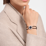 Bvlgari Bvlgari bracelet in saffron amber yellow fabric with iconic sterling silver décor embellished with saffron amber yellow enamel. BRACLT-LUCKYUa image 1