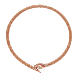 Serpenti 18 kt rose gold necklace set with pavé diamonds and brilliant-cut rubies on the head and the tail, and ruby eyes CL860443 image 1