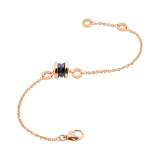 B.zero1 soft bracelet in 18 kt rose gold with 18 kt rose gold and black ceramic pendant. BR858157 image 2