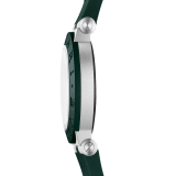 Bvlgari Aluminium Match Point Edition watch with mechanical manufacture movement, automatic winding, 40 mm aluminum case, dark green rubber bezel and bracelet, and white dial. Water-resistant up to 100 meters. Special Edition limited to 800 pieces. 103854 image 3