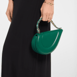 Serpenti Cuore 1968 top handle bag in perla white calf leather with perla white nappa leather lining. Captivating snake body-shaped top handle in gold-plated brass embellished with perla white and black enamel scales and zirconia eyes; press-button closure. SRN-001-1367S-r image 1
