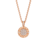 Collana Bvlgari Bvlgari con catena in oro rosa 18 kt e pendente in oro rosa 18 kt con giada verde e pavé di diamanti. 350681 image 3