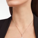 DIVAS' DREAM necklace in 18 kt rose gold with pendant set with one diamond and pavé diamonds. 350067 image 3