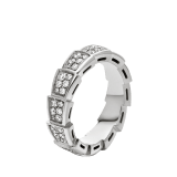 Serpenti Viper band ring in 18 kt white gold, set with full pavé diamonds. AN857940 image 1