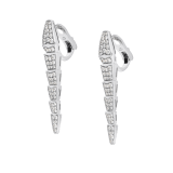 Serpenti Viper earrigns in 18 kt white gold, set with full pavé diamonds. 348320 image 2