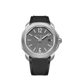 Octo Roma Automatic watch with mechanical manufacture movement, automatic winding, satin-brushed and polished stainless steel case and interchangeable bracelet, black Clous de Paris dial. Water-resistant up to 100 meters. 103740 image 6