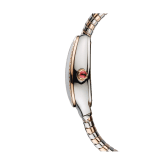 Serpenti Tubogas single spiral watch with stainless steel case, 18 kt rose gold bezel set with brilliant-cut diamonds, brown dial with guilloché soleil treatment, stainless steel and 18 kt rose gold bracelet 103071 image 3