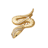 Serpenti 18 kt yellow gold brooch set with demi pavé diamonds and black onyx eyes 362634 image 2