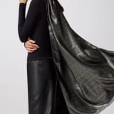 Lettere Maxi Metal stole in fine gold and black silk wool. LETTEREMAXIMETALb image 3