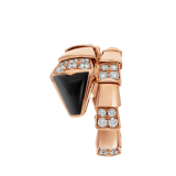 Serpenti one-coil ring in 18 kt rose gold, set with black onyx elements and demi pavé diamonds. AN855315 image 2