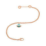DIVAS' DREAM bracelet in 18 kt rose gold with pendant set with torquoise. BR857195 image 2
