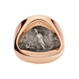 خاتم مونيتي من الذهب الوردي عيار 18 قيراطاً مرصع بقطعة نقود أثرية برونزية أو فضية AN856864 image 4