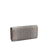 BULGARI BULGARI large wallet in moon silver black metallic karung skin with black calf leather interior. Iconic gold-plated brass clip with flap closure. 579-WLT-SLI-POC-CL-MK image 3