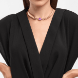 Bvlgari Tubogas 18 kt rose gold necklace set with a central amethyst and pavé diamonds. One size with adjustable fastening. 362001 image 1