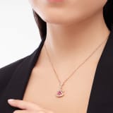 DIVAS' DREAM necklace in 18 kt rose gold set with a pear-shaped rubellite, a round brilliant-cut diamond and pavé diamonds 360619 image 1