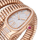 Serpenti Tubogas Infiniti double-spiral watch in 18 kt rose gold set with diamond and full pavé dial. Water-resistant up to 30 metres 103923 image 2