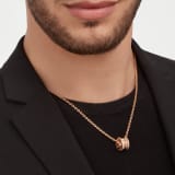 B.zero1 pendant necklace in 18 kt rose gold set with pavé diamonds 358346 image 6