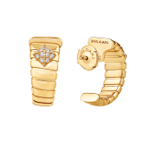 Bvlgari Tubogas 18 kt yellow gold hoop earrings set with pavé diamonds studs 362301 image 3