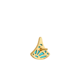 Divas' Dream 18 kt yellow gold fan-shaped single stud earring set with turquoise and pavé diamonds 361995 image 3