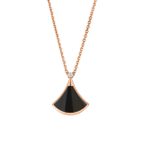 Collana con pendente Divas' Dream in oro rosa 18 kt con onice e diamante. 360173 image 1