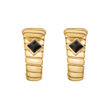 Bvlgari Tubogas 18 kt yellow gold hoop earrings set with black onyx studs 361757 image 1
