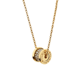 B.zero1 18 kt yellow gold necklace set with pavé diamonds on the spiral 357496 image 1