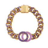 BULGARI BULGARI Maxi Chain bracelet in gold-plated brass with vivid dark amethyst purple enamel inserts. Iconic embellishment coated in vivid dark amethyst purple and sheer amethyst lilac enamel, and clasp closure. 292820 image 2