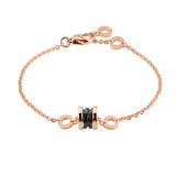 B.zero1 soft bracelet in 18 kt rose gold with 18 kt rose gold and black ceramic pendant. BR858157 image 1