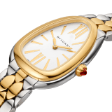 Serpenti Seduttori Uhr aus Edelstahl und 18 Karat Gelbgold mit silberweißem Opalin-Zifferblatt. Wasserdicht bis 30 Meter 103671 image 2