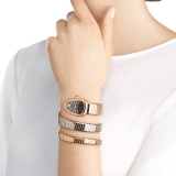 Serpenti Tubogas double spiral watch with 18 kt rose gold case set with round brilliant-cut diamonds, black opaline dial and 18 kt rose, yellow and white gold bracelet 102948 image 3