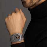 Octo Finissimo Tourbillon Uhr mit mechanischem Manufakturwerk, durchsichtigem fliegenden Tourbillon, Handaufzug sowie ultraflachem Gehäuse, Zifferblatt und Armband aus sandgestrahltem Titan 103016 image 3