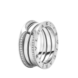 B.zero1 18 kt white gold three-band ring set with full pavé diamonds on the edges AN859883 image 1