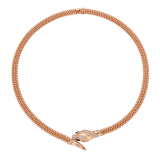 Serpenti 18 kt rose gold necklace set with pavé diamonds on the head and the tail and black onyx eyes CL860368 image 1