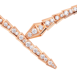 Serpenti Viper 18 kt rose gold necklace set with pavé diamonds CL859328 image 2