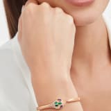 Serpenti 18 kt rose gold bracelet set with blue sapphire eyes, malachite elements and pavé diamonds. BR858586 image 1