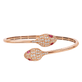 Serpenti Armband aus 18 Karat Roségold mit Augen aus Rubellit und Diamant-Pavé BR858550 image 2