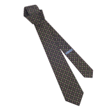 Siebenfach gefaltete Logo B Stars Krawatte aus feinem Seidenjacquard in Mimetic Jade Grün. LOGOBSTARS image 1