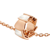 Serpenti Viper 18 kt rose gold necklace with pendant set with mother-of-pearl elements 355795 image 3