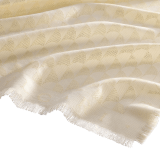 Foulard Calla Mosaic in pregiato tessuto di seta e lana bianco oro. Composizione: 48% seta, 31% lana, 15% viscosa e 6% poliestere. CALLAMOSAIC-SQ image 2