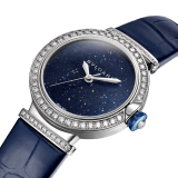 LVCEA腕錶，搭載機械機芯，自動上鍊，18K 白金錶殼和連結扣鑲飾圓形明亮型切割鑽石，藍色砂金石玻璃錶盤，藍色鱷魚皮錶帶。防水深度 50 公尺。 103340 image 2